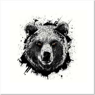 Grizzly Bear Animal Wildlife Forest Nature Hunt Adventure Graphic Posters and Art